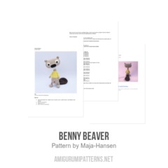 Benny Beaver amigurumi pattern by Maja Hansen