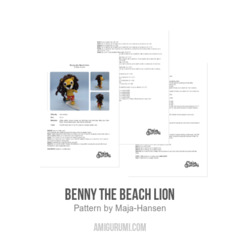 Benny the Beach Lion amigurumi pattern by Maja Hansen