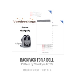 Backpack for a doll amigurumi pattern by VenelopaTOYS