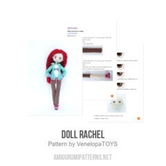 Doll Rachel amigurumi pattern by VenelopaTOYS