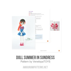 Doll Summer in sundress amigurumi pattern by VenelopaTOYS