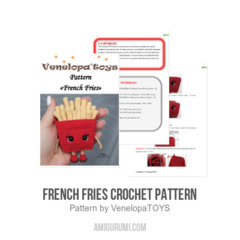 French Fries Crochet Pattern amigurumi pattern by VenelopaTOYS