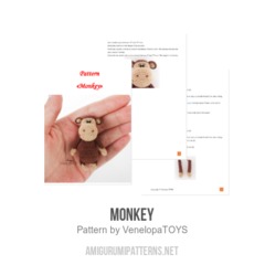 Monkey amigurumi pattern by VenelopaTOYS