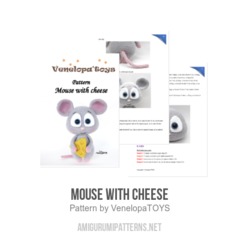 Mouse with cheese amigurumi pattern by VenelopaTOYS
