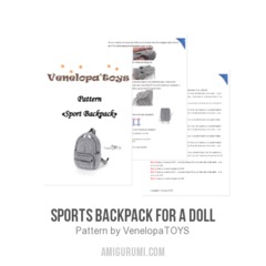 Sports Backpack for a doll amigurumi pattern by VenelopaTOYS
