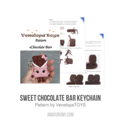 Sweet Chocolate Bar Keychain amigurumi pattern by VenelopaTOYS