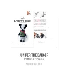 Juniper the Badger amigurumi pattern by Pepika