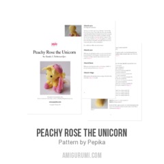 Peachy Rose the Unicorn amigurumi pattern by Pepika