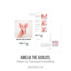 Amelia the Axolotl amigurumi pattern by Theresas Crochet Shop