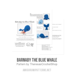 Barnaby the Blue Whale amigurumi pattern by Theresas Crochet Shop