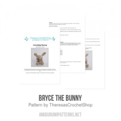 Bryce the Bunny amigurumi pattern by Theresas Crochet Shop