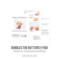 Bubbles the Butterfly Fish amigurumi pattern by Theresas Crochet Shop