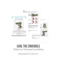 Carl the Crocodile amigurumi pattern by Theresas Crochet Shop