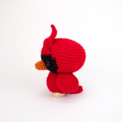 Clarence the Cardinal amigurumi pattern by Theresas Crochet Shop