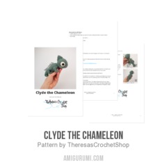 Clyde the Chameleon amigurumi pattern by Theresas Crochet Shop