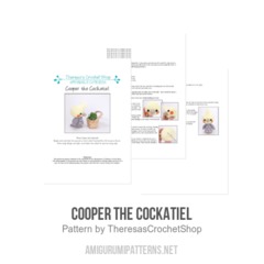 Cooper the Cockatiel amigurumi pattern by Theresas Crochet Shop
