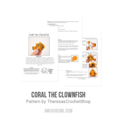 Coral the Clownfish amigurumi pattern by Theresas Crochet Shop