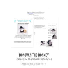 Donovan the Donkey amigurumi pattern by Theresas Crochet Shop