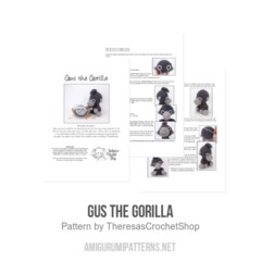 Gus the Gorilla amigurumi pattern by Theresas Crochet Shop