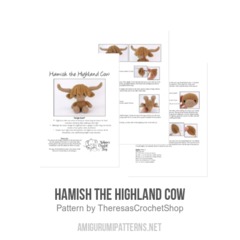Hamish the Highland Cow amigurumi pattern by Theresas Crochet Shop