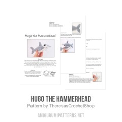 Hugo the Hammerhead amigurumi pattern by Theresas Crochet Shop