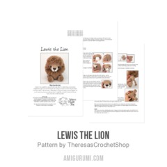 Lewis the Lion amigurumi pattern by Theresas Crochet Shop