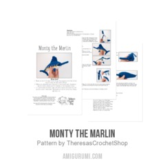 Monty the Marlin amigurumi pattern by Theresas Crochet Shop
