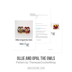 Ollie and Opal the Owls amigurumi pattern by Theresas Crochet Shop