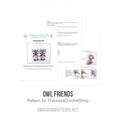 Owl Friends amigurumi pattern by Theresas Crochet Shop
