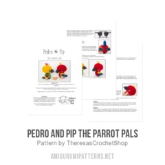 Pedro and Pip the Parrot Pals amigurumi pattern by Theresas Crochet Shop