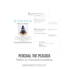 Percival the Peacock amigurumi pattern by Theresas Crochet Shop