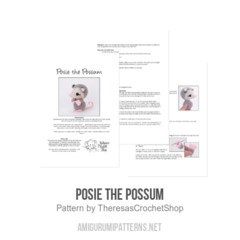 Posie the Possum amigurumi pattern by Theresas Crochet Shop