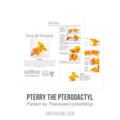 Pterry the Pterodactyl amigurumi pattern by Theresas Crochet Shop