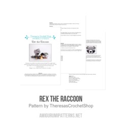 Rex the Raccoon amigurumi pattern by Theresas Crochet Shop