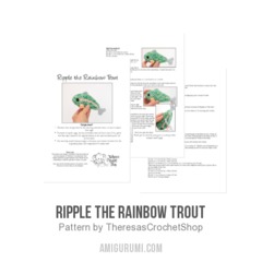 Ripple the Rainbow Trout amigurumi pattern by Theresas Crochet Shop