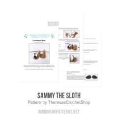 Sammy the Sloth amigurumi pattern by Theresas Crochet Shop
