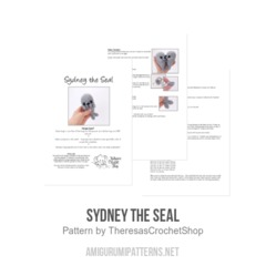 Sydney the Seal amigurumi pattern by Theresas Crochet Shop