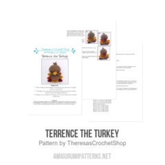 Terrence the Turkey amigurumi pattern by Theresas Crochet Shop