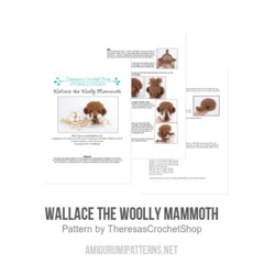 Wallace the Woolly Mammoth amigurumi pattern by Theresas Crochet Shop