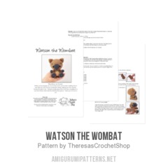 Watson the Wombat amigurumi pattern by Theresas Crochet Shop