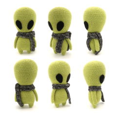 Alien with Scarf amigurumi pattern by RoKiKi