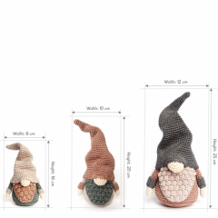 Christmas Gnome set of 3 sizes amigurumi pattern by RoKiKi