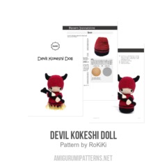Devil Kokeshi Doll amigurumi pattern by RoKiKi