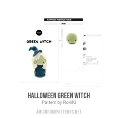 Halloween Green Witch amigurumi pattern by RoKiKi