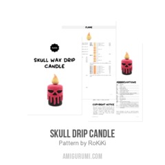 Skull drip candle amigurumi pattern by RoKiKi