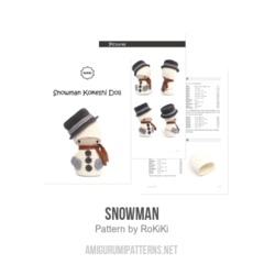 Snowman amigurumi pattern by RoKiKi