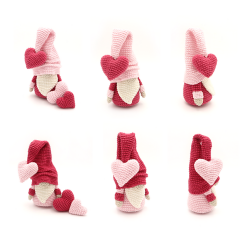 Valentine Gnome amigurumi by RoKiKi