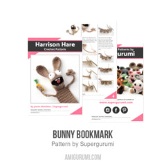 Bunny Bookmark amigurumi pattern by Supergurumi