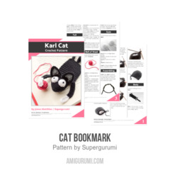 Cat Bookmark amigurumi pattern by Supergurumi