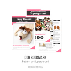 Dog Bookmark amigurumi pattern by Supergurumi